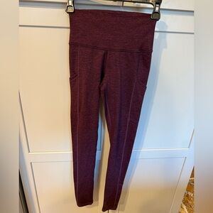 Aerie Chill Play Move Leggings| XS |Regular Burgundy Space Dye Yoga Pants